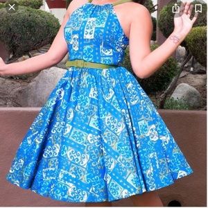 Pinup contour Blue Harley dress size L